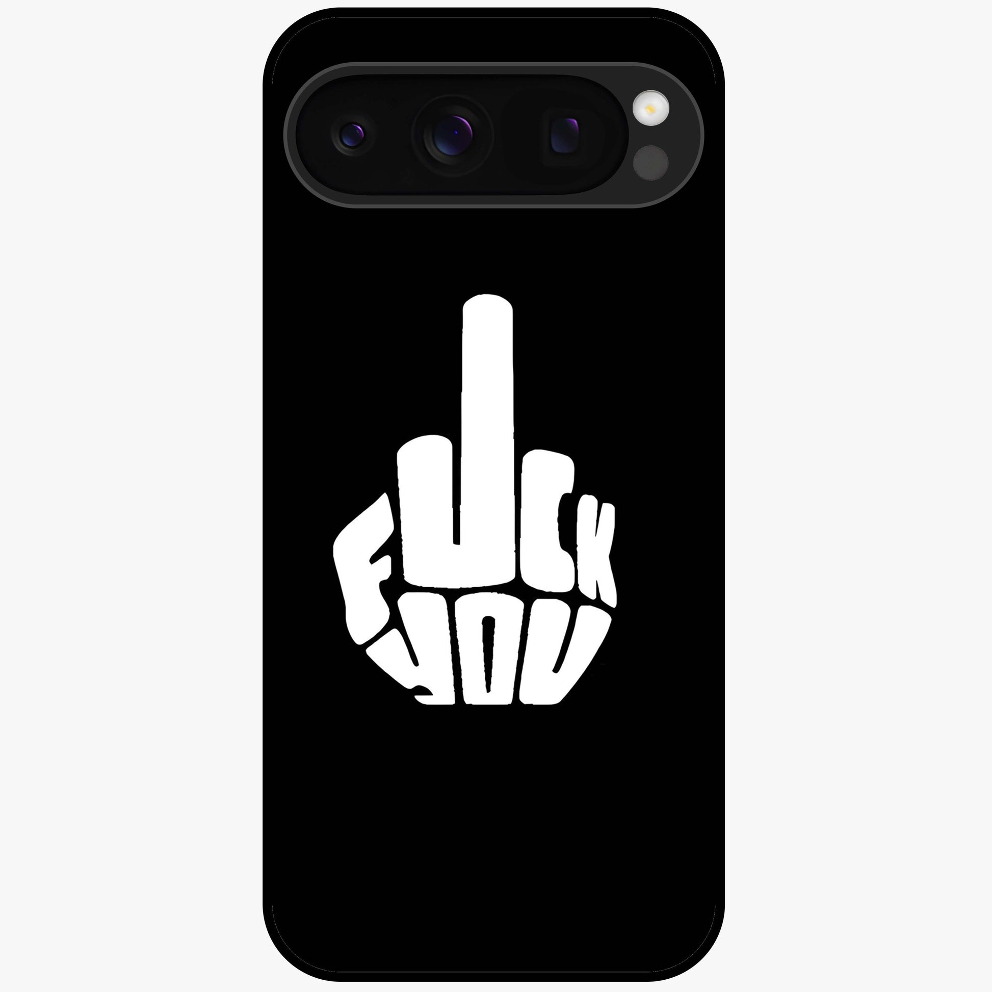 Rebel Mode On Glass Case showing flat back view with bold rebellious typography artwork and glossy glass finish.