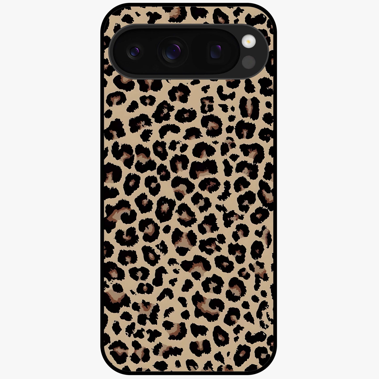 Savage Chic Pattern Glass Case showing flat back view with stylish patterned artwork and glossy glass finish.