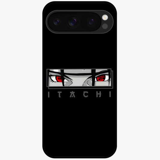 Scarlet Gaze Dominance Glass Case showing flat back view with striking red themed artwork and glossy glass finish.