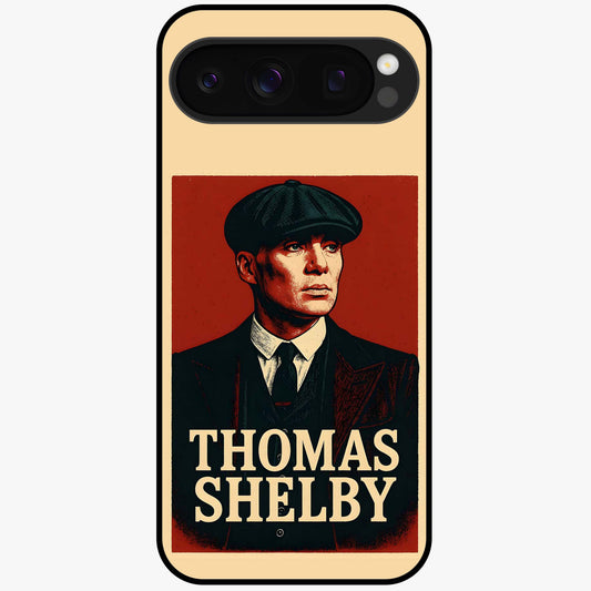 Vintage Mafia Authority Glass Case showing flat back view with bold vintage mafia inspired artwork and glossy glass finish.