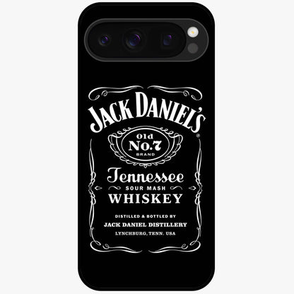 Vintage Whiskey Heritage Glass Case showing flat back view with classic whiskey inspired artwork and glossy glass finish.