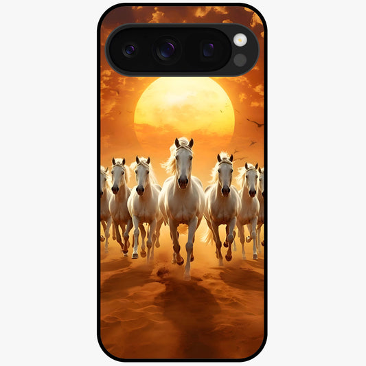 Wild Sunset Majesty Glass Case showing flat back view with majestic sunset landscape artwork and glossy glass finish.