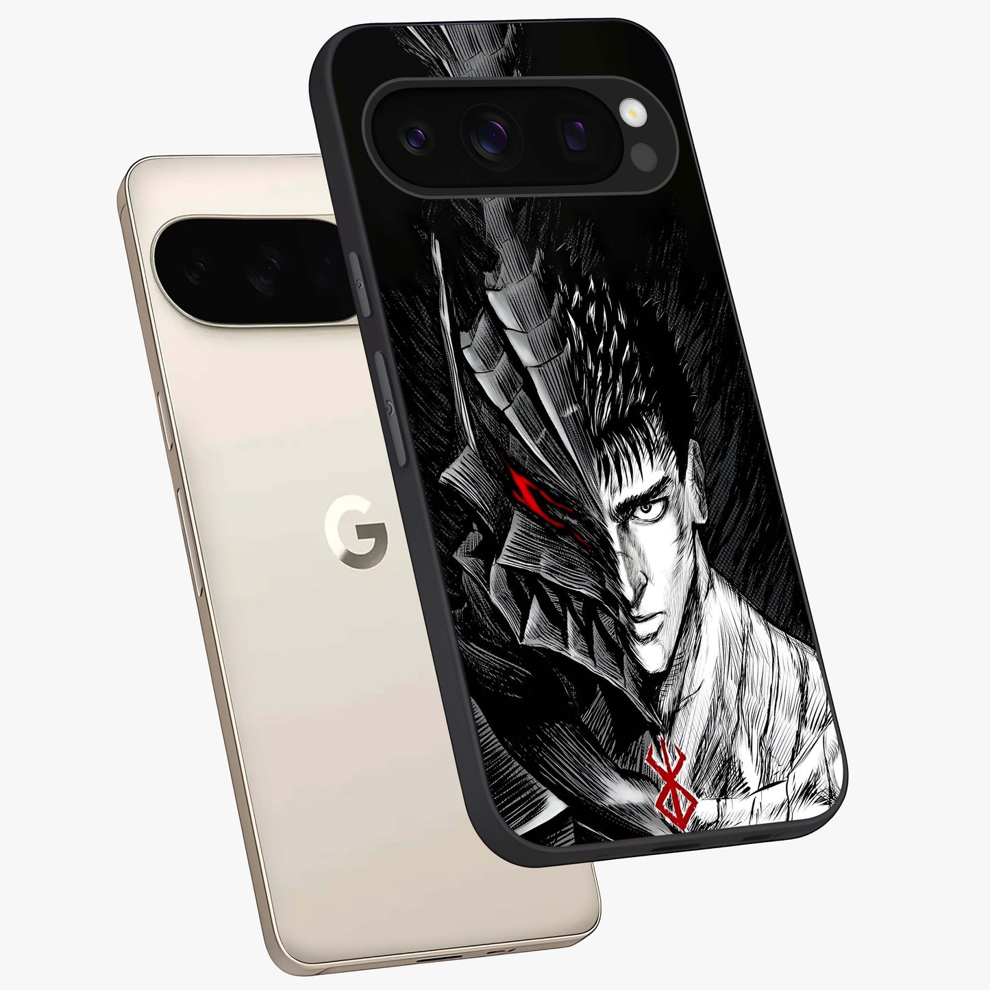Berserker Blood Oath Glass Case displayed in angled mockup highlighting dark fantasy graphic design and powerful theme.
