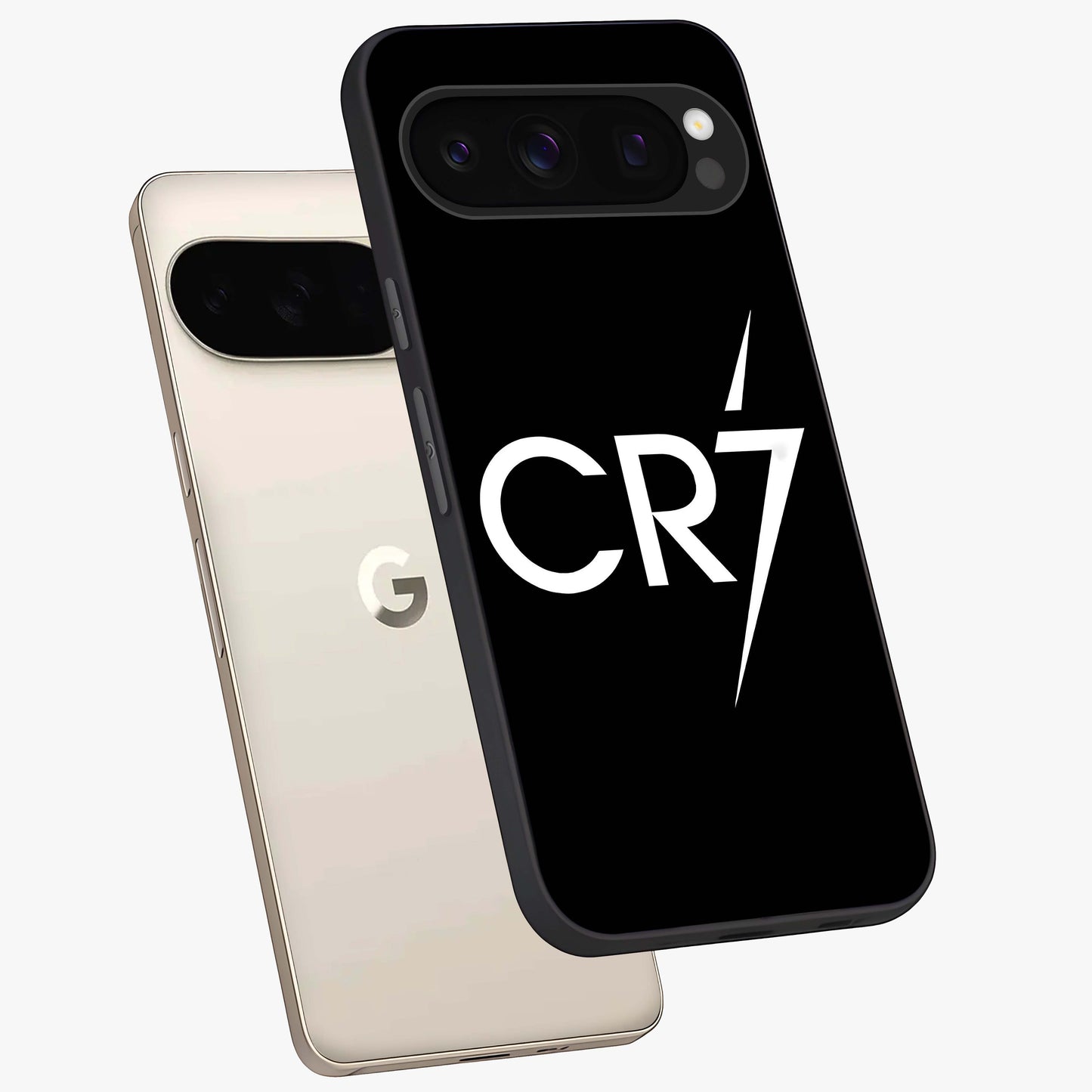 Cr7 Elite Strike Glass Case displayed in angled mockup highlighting powerful sports graphic with bold athletic theme.