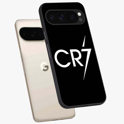 Cr7 Elite Strike Glass Case displayed in angled mockup highlighting powerful sports graphic with bold athletic theme.