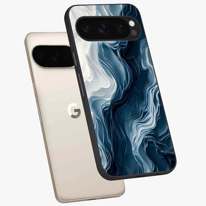 Ethereal Paper Marble Glass Case displayed in angled mockup highlighting elegant marble pattern with modern aesthetic style.