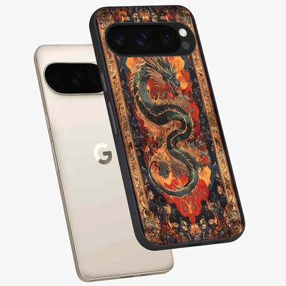 Inferno Dragon Soul Glass Case displayed in angled mockup highlighting powerful dragon illustration with inferno aesthetic.