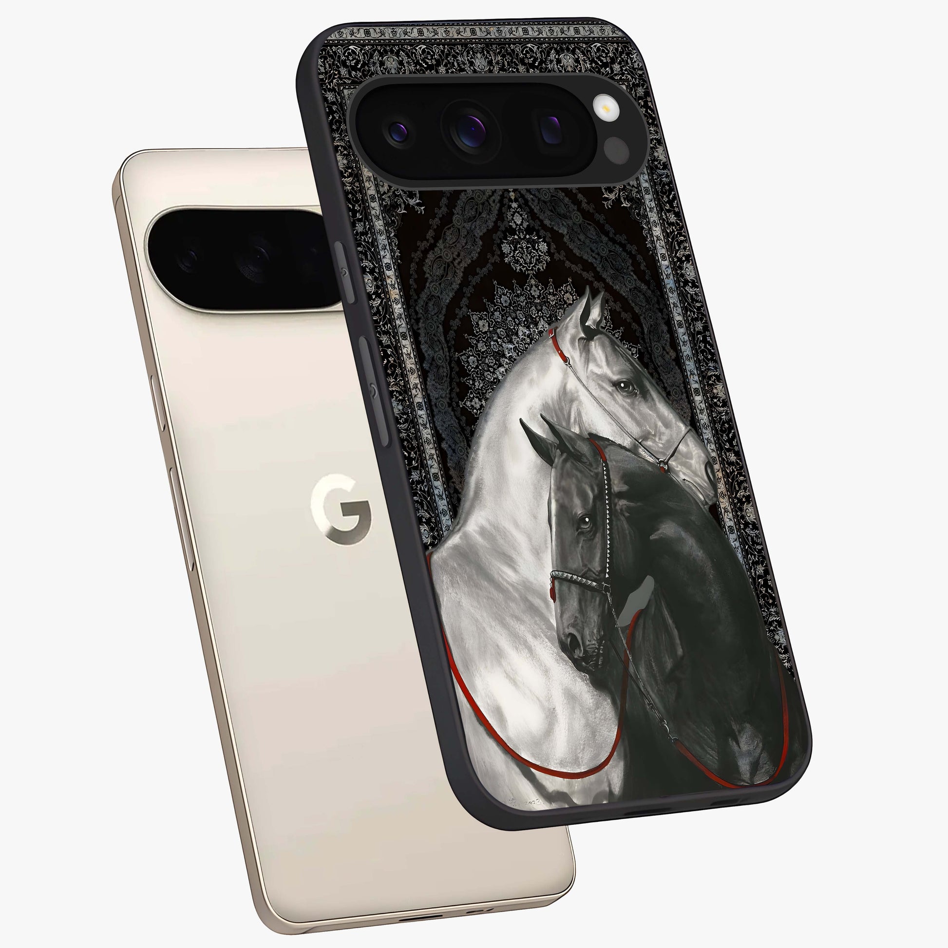 Majestic Ride Legacy Glass Case displayed in angled mockup highlighting sleek vehicle design with bold racing aesthetic.