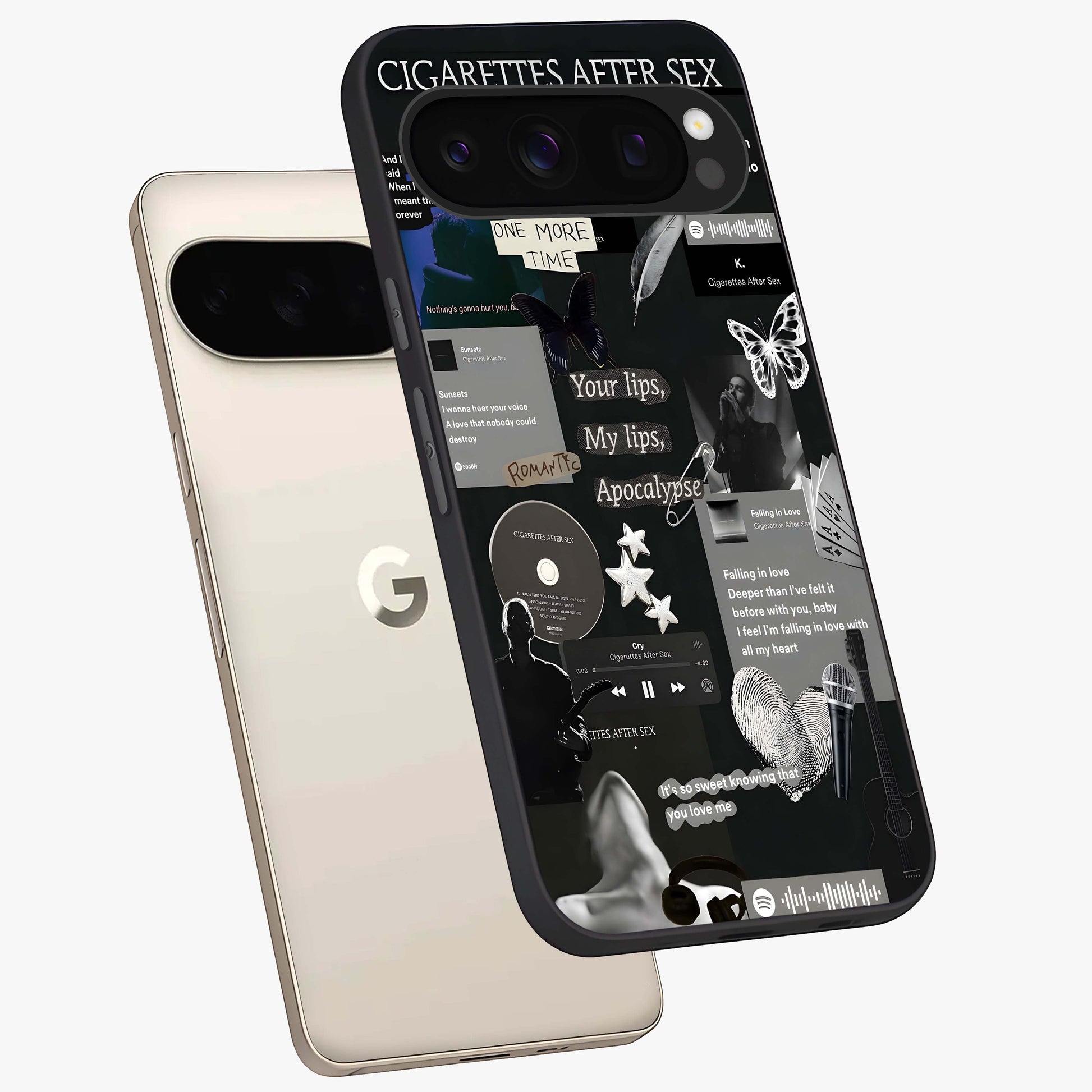 Midnight Love Echo Glass Case displayed in angled mockup highlighting elegant love inspired design with deep aesthetic style.