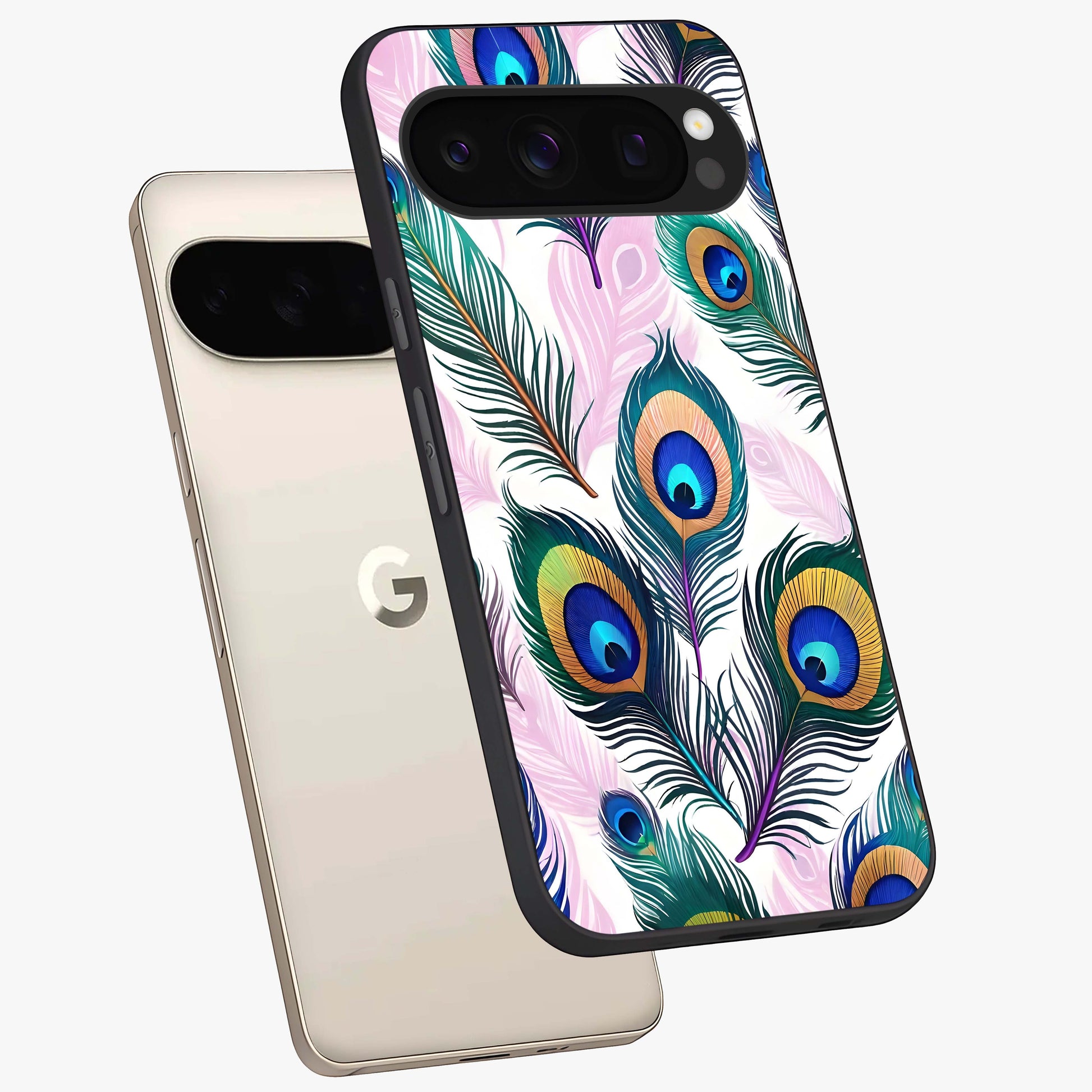 Royal Jewel Garden Glass Case displayed in angled mockup highlighting vibrant jewel inspired floral design with elegant aesthetic.