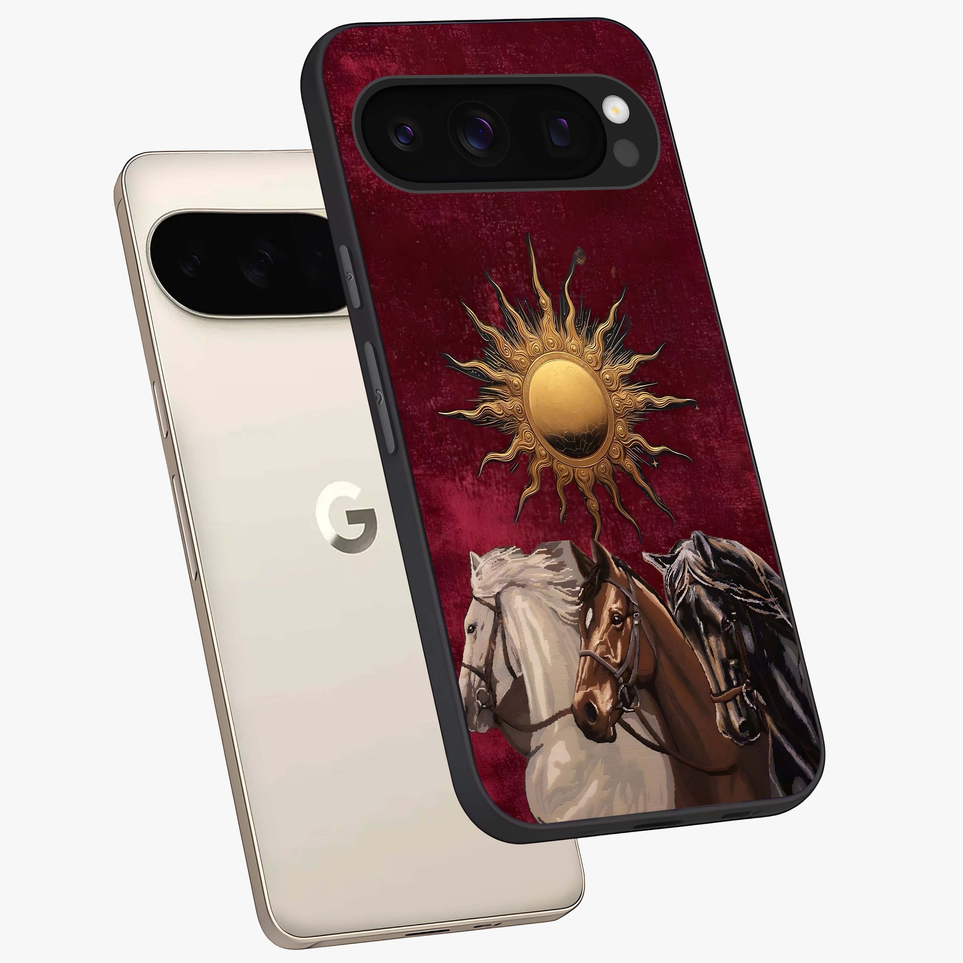 Small Starry Flowers Glass Case displayed in angled mockup highlighting tiny flower pattern with celestial aesthetic style.