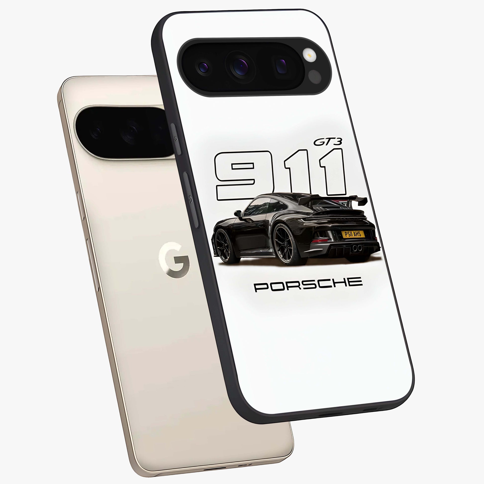 Turbo BMW Beast Glass Case displayed in angled mockup highlighting sleek racing car design with bold automotive aesthetic.