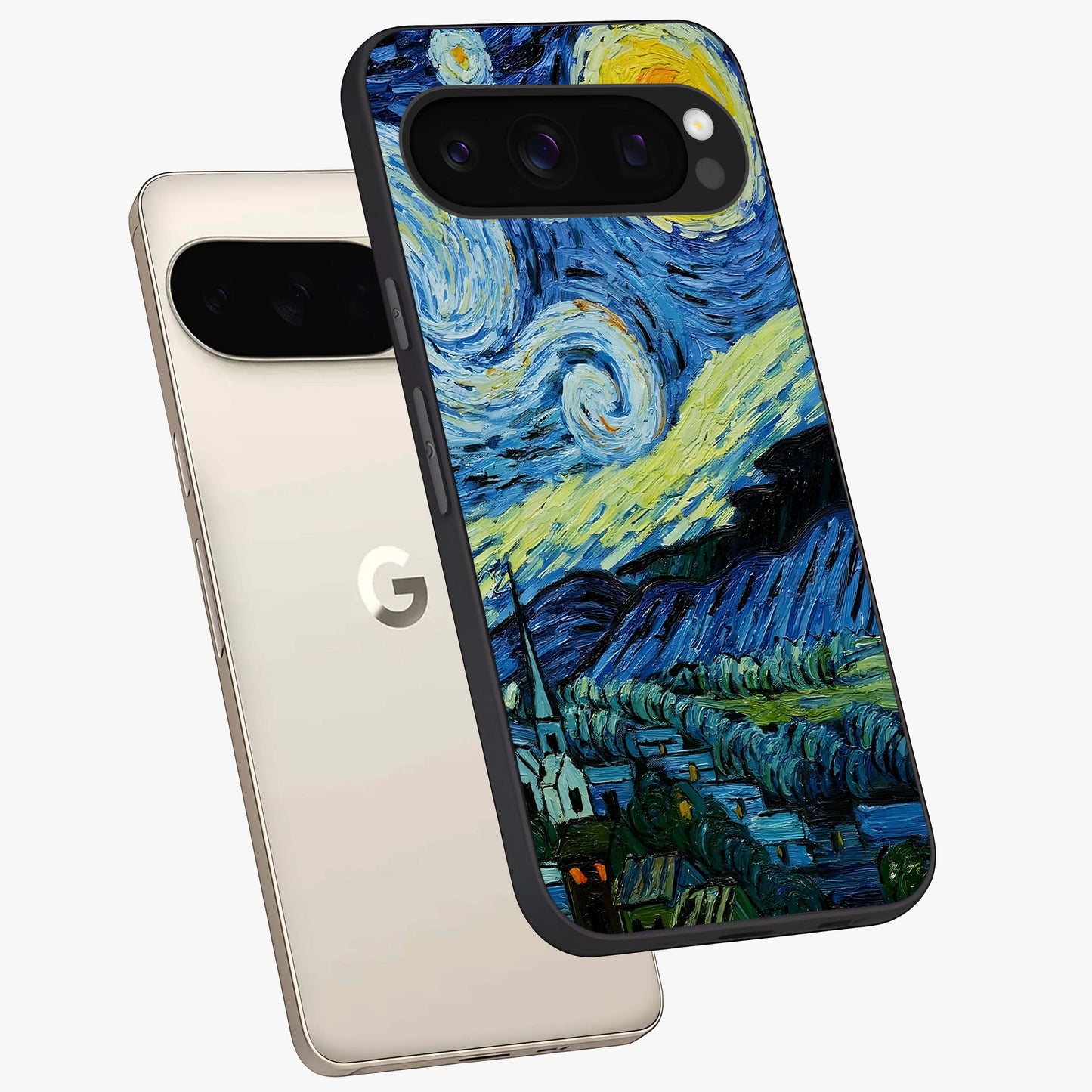 Universe Underwater Spark Glass Case displayed in angled mockup highlighting glowing aquatic design with celestial aesthetic.