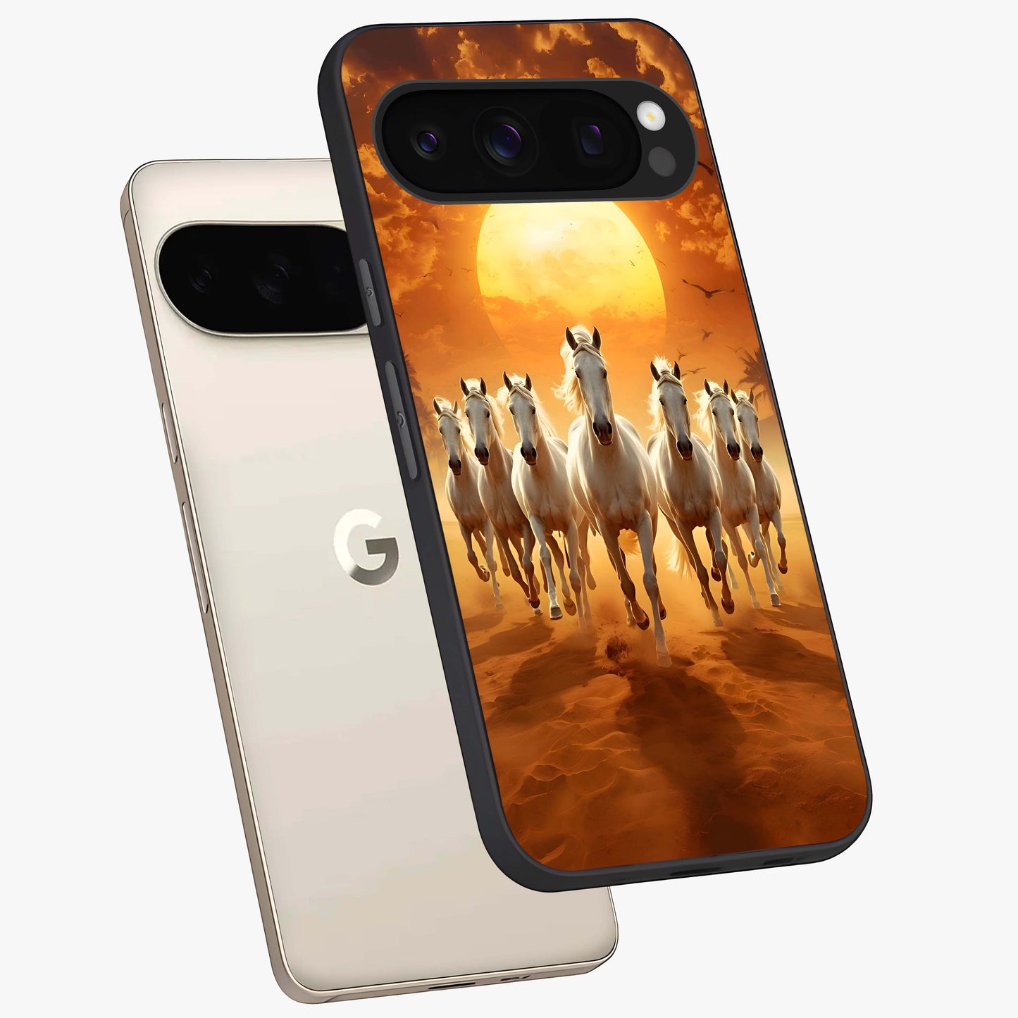 White Aesthetic Bow Glass Case displayed in angled mockup highlighting clean bow design with soft aesthetic style.