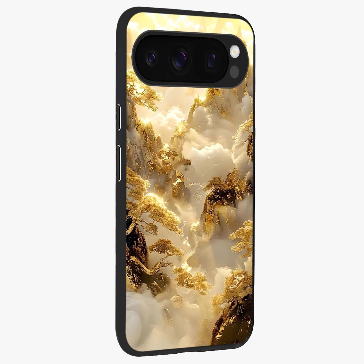 Gates Of Illumination Glass Case upright view showcasing glowing gateway artwork with mystical celestial theme.