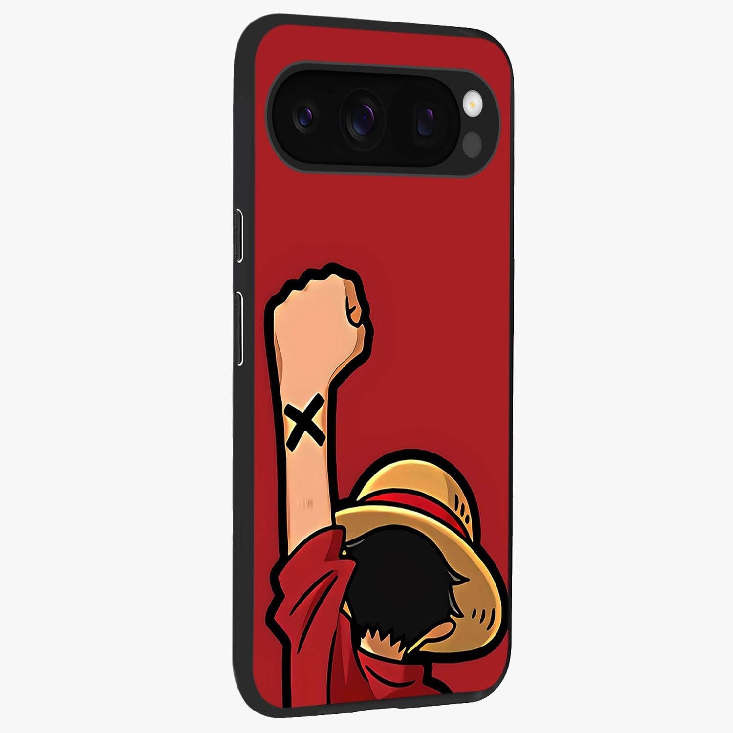 Luffy X Spirit Glass Case upright view showcasing striking anime artwork with adventurous character theme.
