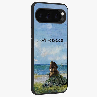 Peace Beyond War Glass Case upright view showcasing powerful peace symbol artwork with inspirational theme.