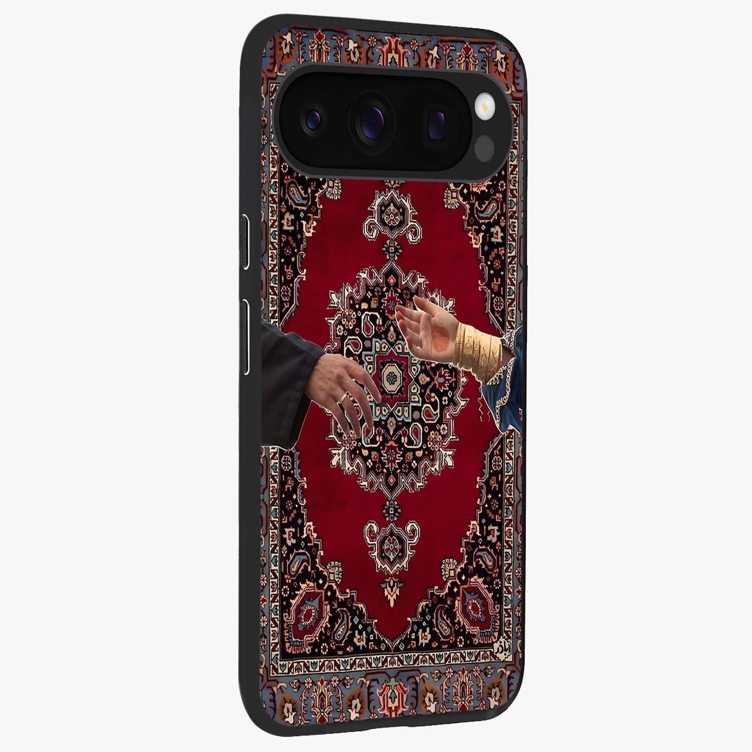 Royal Touch Reach Glass Case upright view showcasing stylish royal inspired artwork with graceful theme.