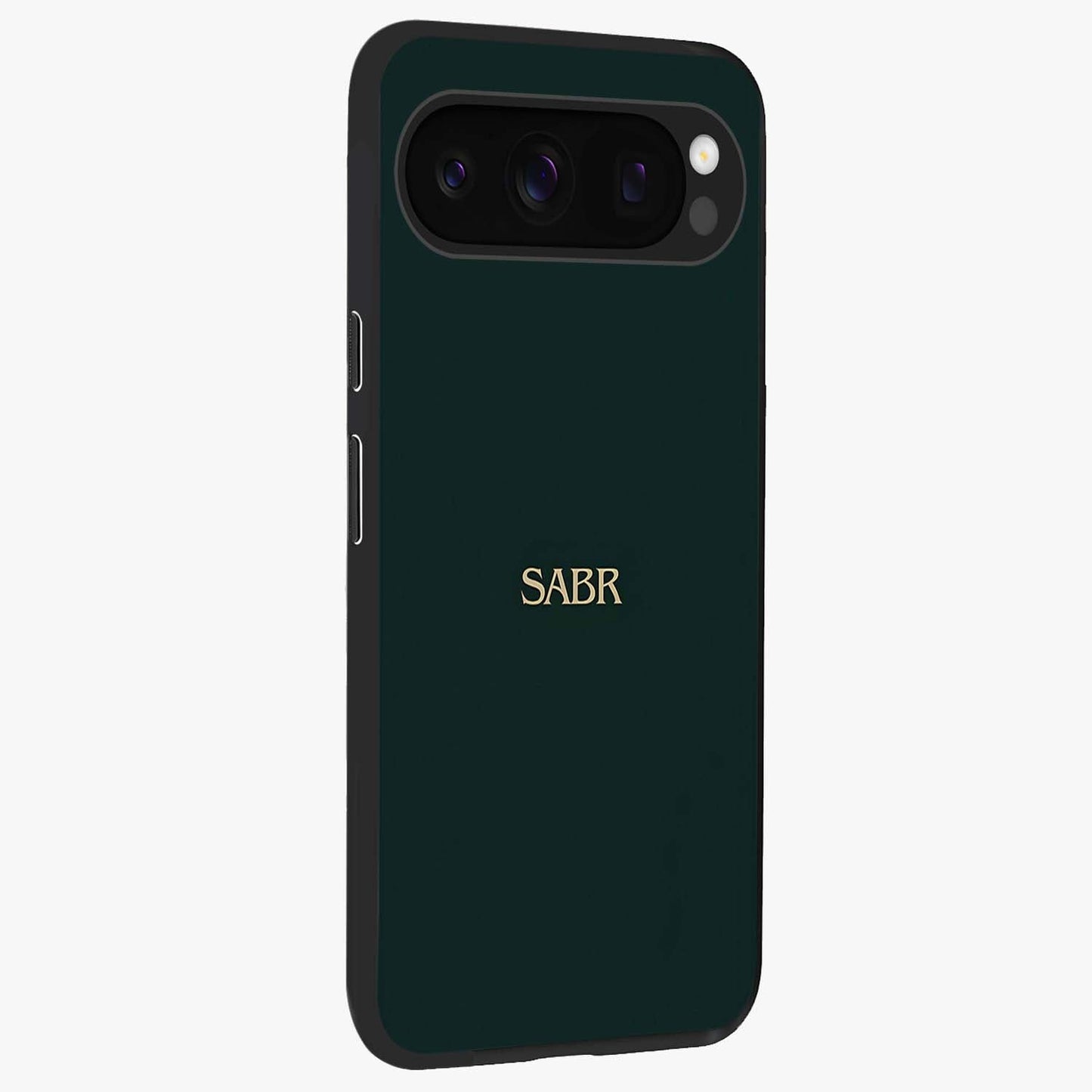Sabr Minimal Patience Glass Case upright view showcasing calm minimalist artwork with motivational patience theme.