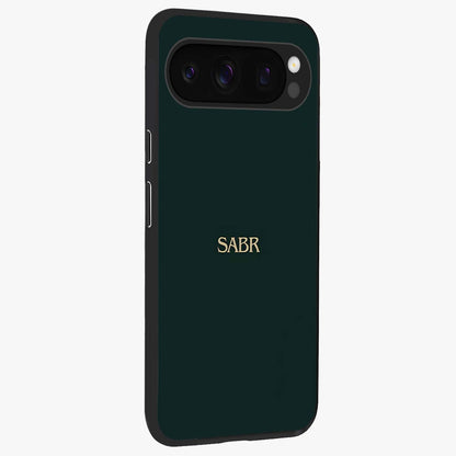 Sabr Minimal Patience Glass Case upright view showcasing calm minimalist artwork with motivational patience theme.