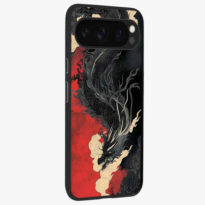 Shadow Dragon Fury Glass Case upright view showcasing intense dragon artwork with dramatic shadow theme.