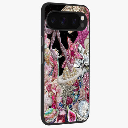 Starlit Jewel Dream Glass Case upright view showcasing radiant star inspired artwork with magical night theme.