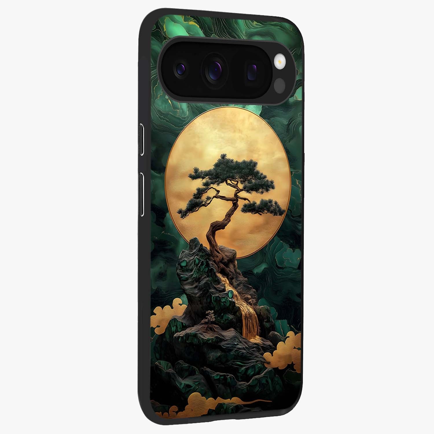 Zen Moon Rise Glass Case upright view showcasing serene moon artwork with tranquil night theme.