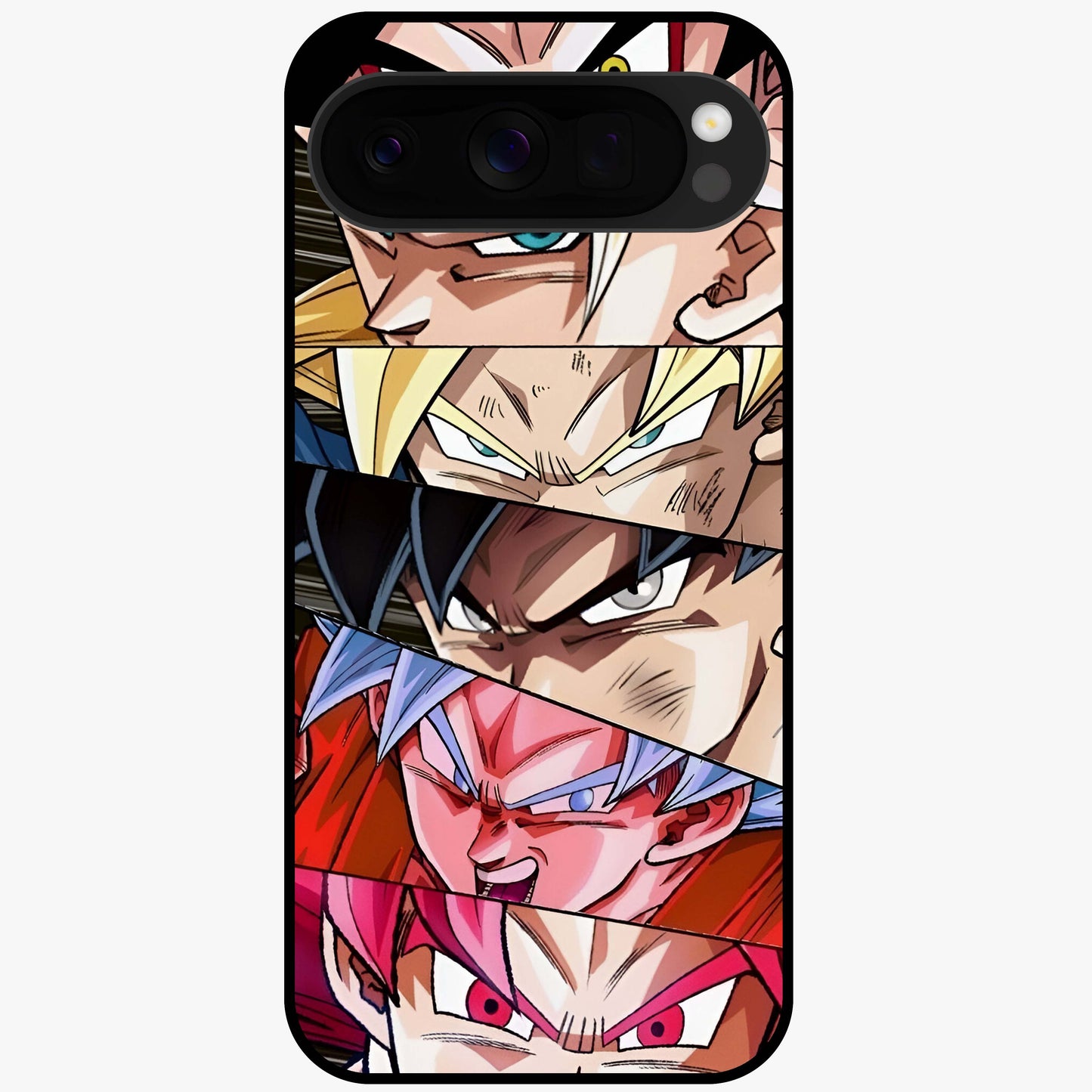 Anime Character Glass Case showing flat back view with vibrant anime artwork and glossy glass finish.