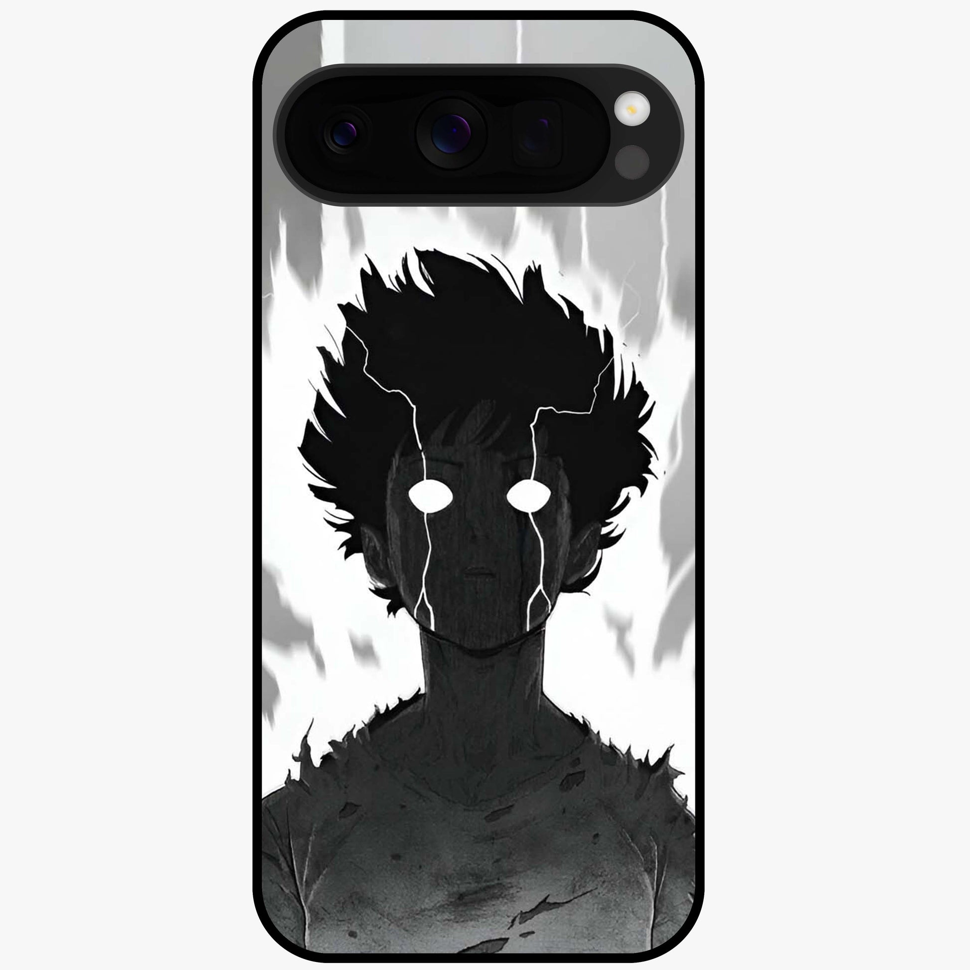 Awakened Inner Rage Glass Case showing flat back view with intense artistic artwork and glossy glass finish.
