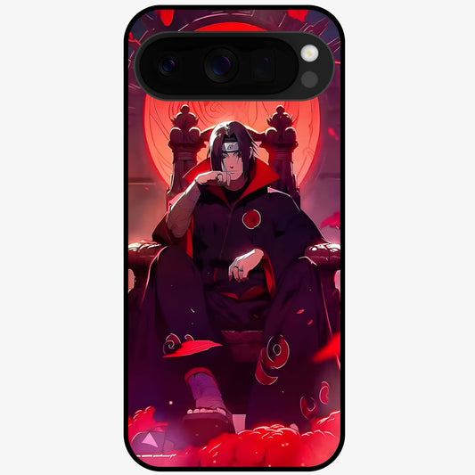 Blood Moon Sovereign Glass Case showing flat back view with mystical blood moon artwork and glossy glass finish.