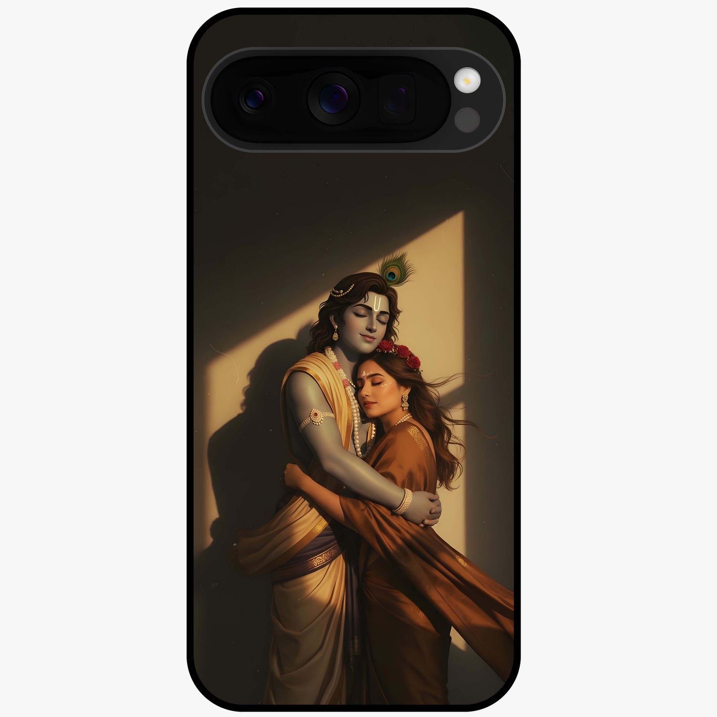 Divine Eternal Love Glass Case showing flat back view with spiritual love themed artwork and glossy glass finish.