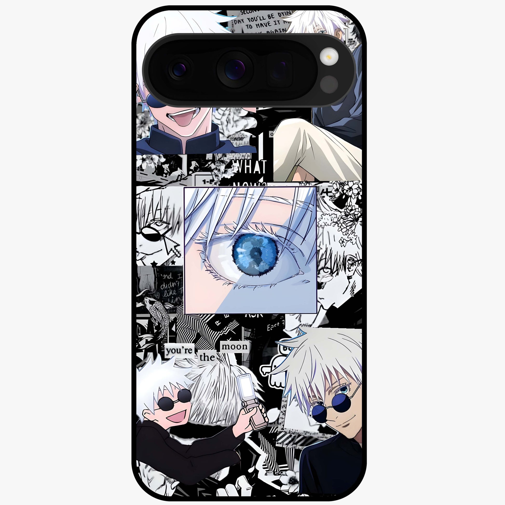 Infinity Sorcerer Chaos Glass Case showing flat back view with mystical sorcerer themed artwork and glossy glass finish.