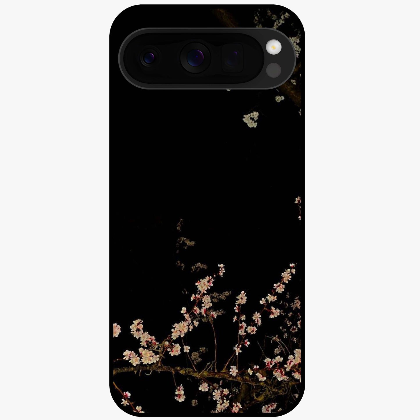 Petal Moon Light With Custom Name Glass Case showing flat back view with floral moonlight artwork and personalized name design.