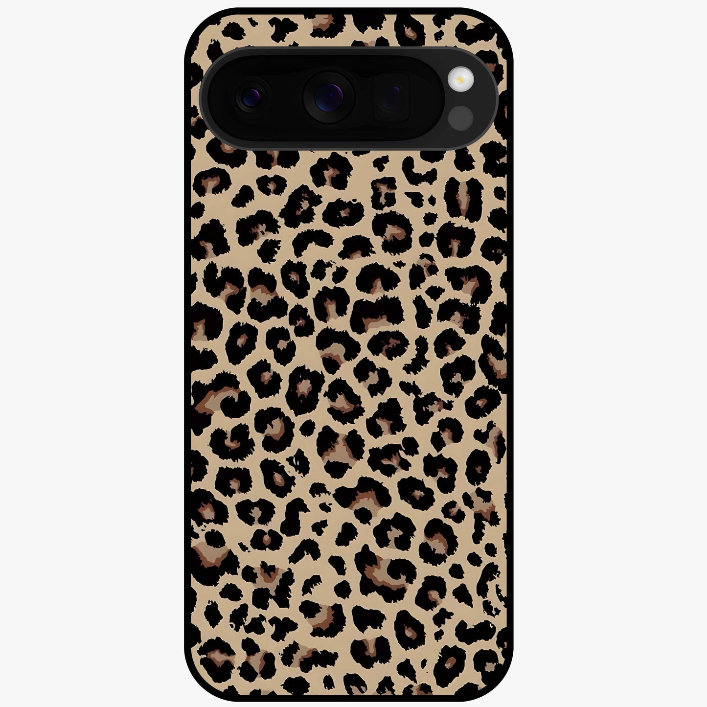 Savage Chic Pattern Glass Case showing flat back view with stylish patterned artwork and glossy glass finish.