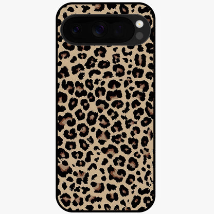 Savage Chic Pattern Glass Case showing flat back view with stylish patterned artwork and glossy glass finish.