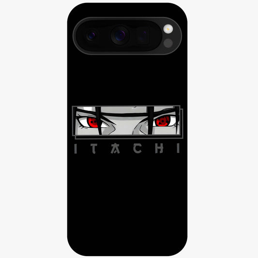 Scarlet Gaze Dominance Glass Case showing flat back view with striking red themed artwork and glossy glass finish.