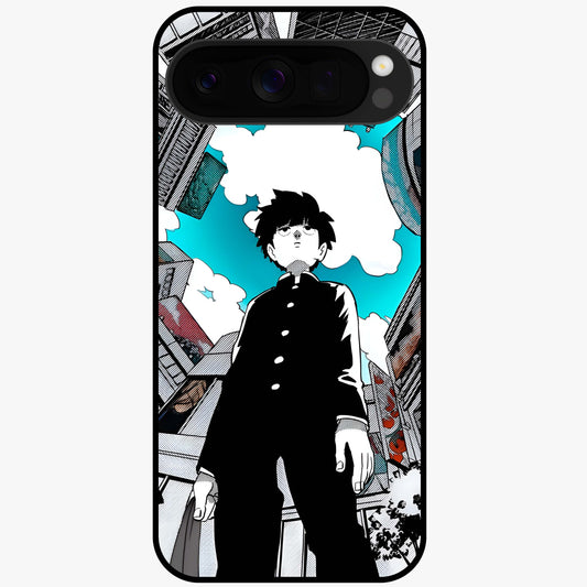 Silent Psychic Awakening Glass Case showing flat back view with mystical psychic themed artwork and glossy glass finish.