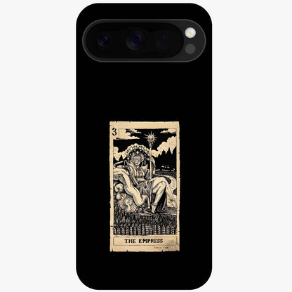 The Empress Glass Case showing flat back view with regal feminine artwork and glossy glass finish.