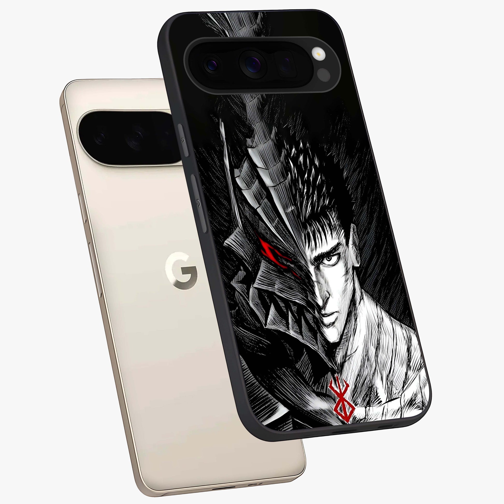 Berserker Blood Oath Glass Case displayed in angled mockup highlighting dark fantasy graphic design and powerful theme.