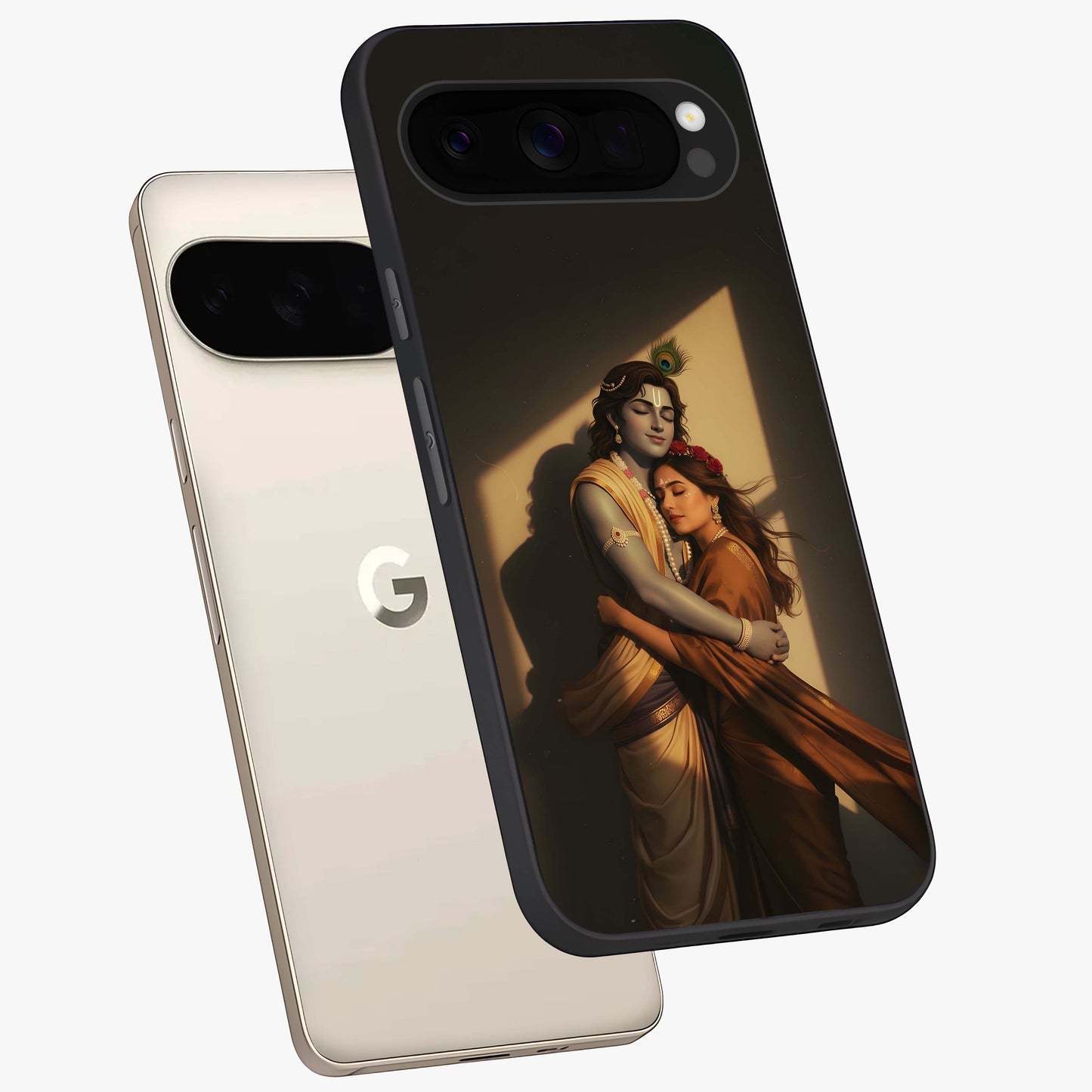 Divine Eternal Love Glass Case displayed in angled mockup highlighting elegant divine inspired design with peaceful aesthetic.