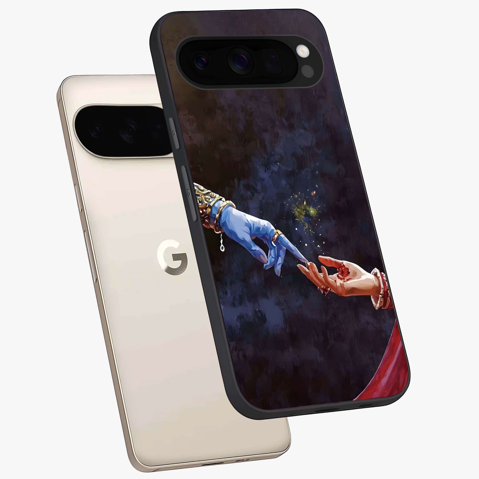 Divine Touch Eternal Glass Case displayed in angled mockup highlighting elegant divine inspired design with calm aesthetic style.