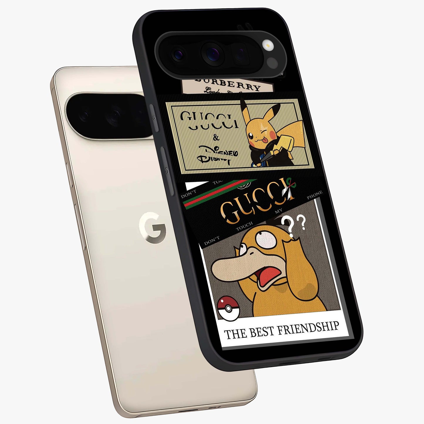 Gucci Play Mashup Glass Case displayed in angled mockup highlighting stylish fashion mashup design with bold aesthetic.