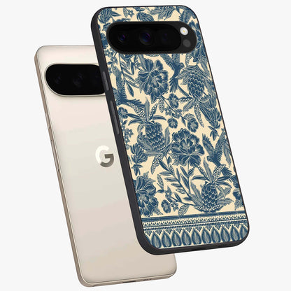 Heirloom Wild Bloom Glass Case displayed in angled mockup highlighting botanical bloom design with classic aesthetic style.