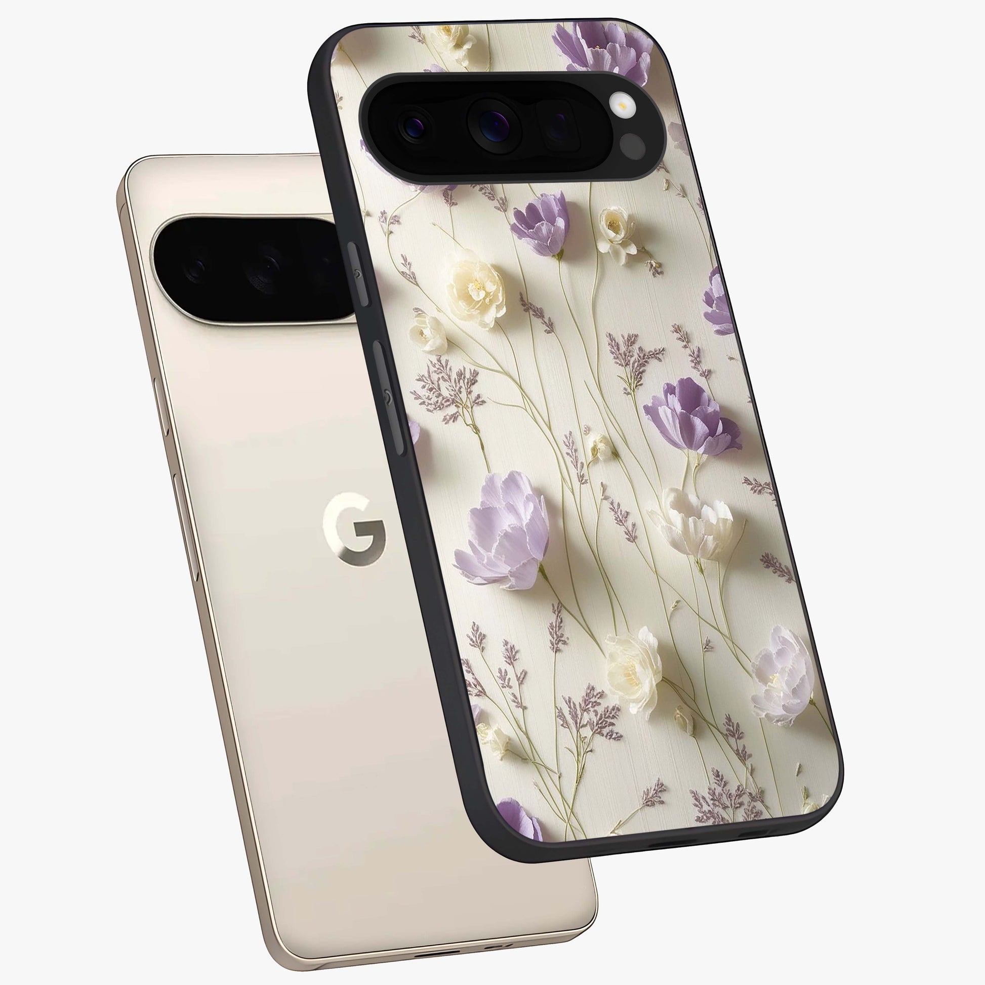 Lilac Breeze Harmony Glass Case displayed in angled mockup highlighting calm lilac breeze design with soothing aesthetic style.