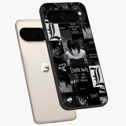 Midnight Chaos Mind Glass Case displayed in angled mockup highlighting chaotic artistic design with dramatic midnight aesthetic.