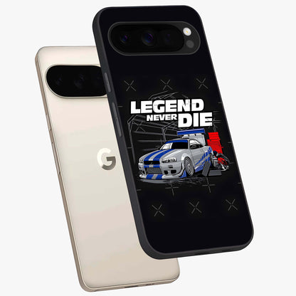 Midnight Racing Legacy Glass Case displayed in angled mockup highlighting dynamic automotive design with bold midnight aesthetic.
