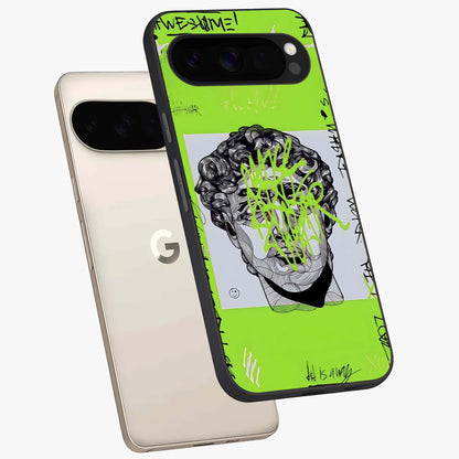 Neo Graffiti Rebellion Glass Case displayed in angled mockup highlighting urban street art design with rebellious aesthetic.