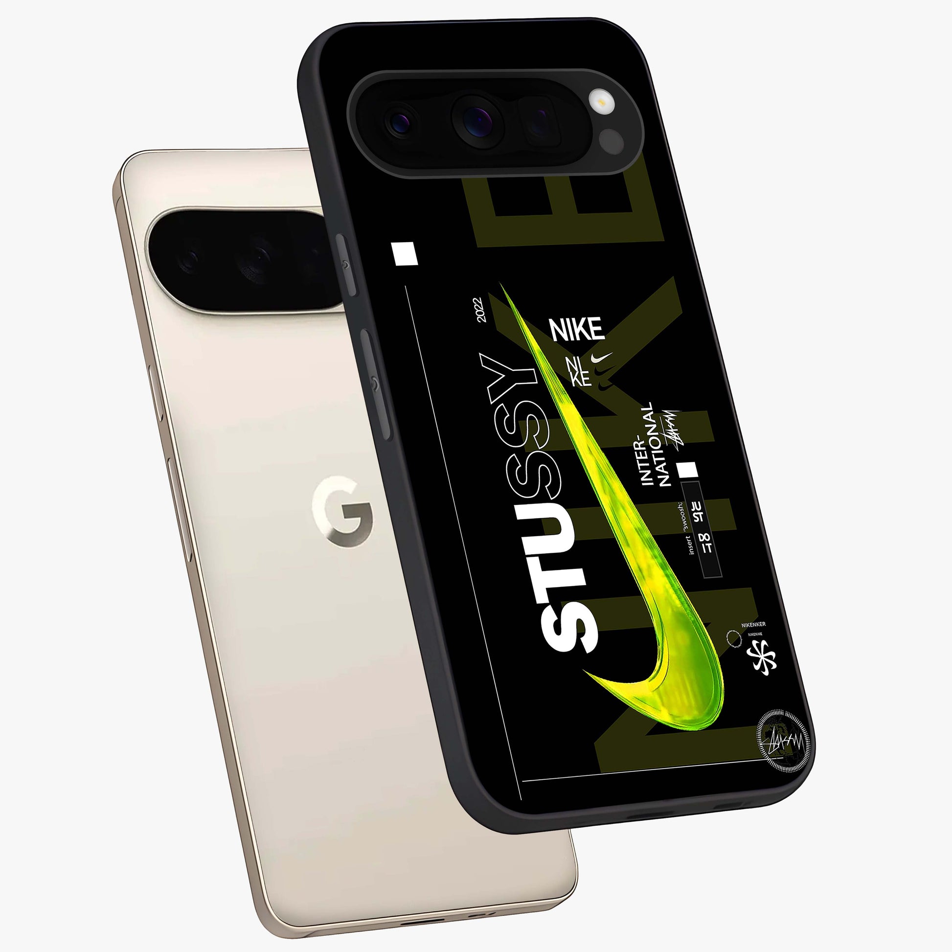 Neon Street Edition Glass Case displayed in angled mockup highlighting vibrant urban design with bold street aesthetic.