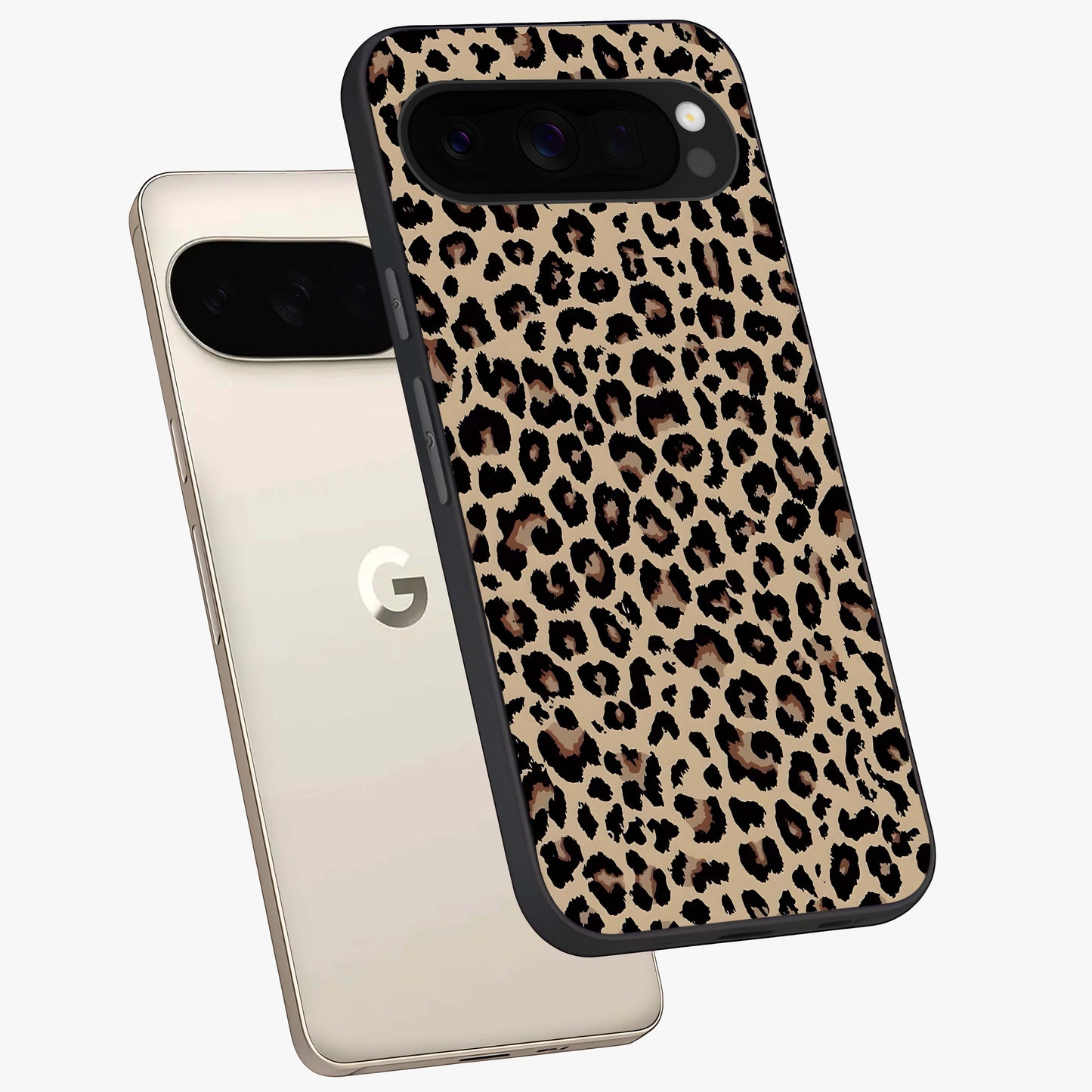 Savage Chic Pattern Glass Case displayed in angled mockup highlighting bold fashion inspired design with chic aesthetic.