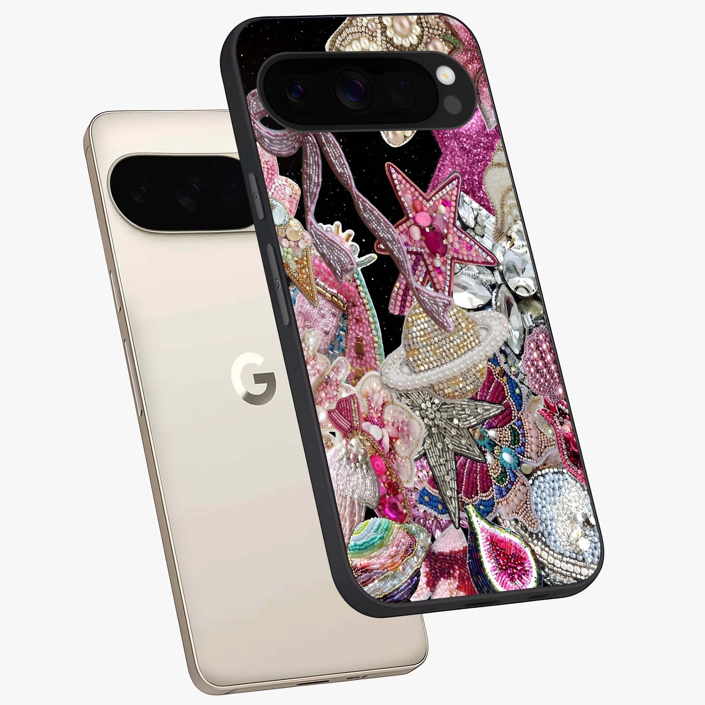 Starlit Jewel Dream Glass Case displayed in angled mockup highlighting glowing celestial jewel design with dreamy aesthetic.
